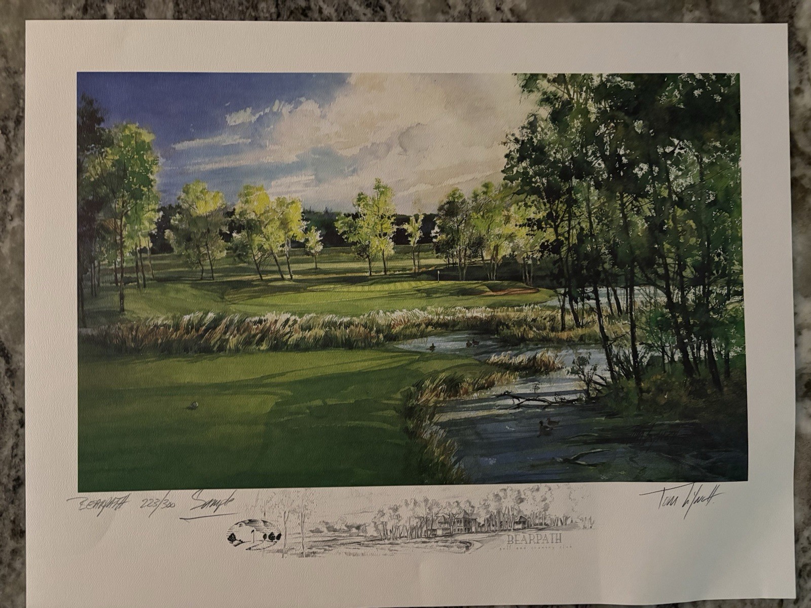 Tom Lynch Bearpath Golf Club 17x22 Lithograph Print COA 223/300 Jack Nicholas