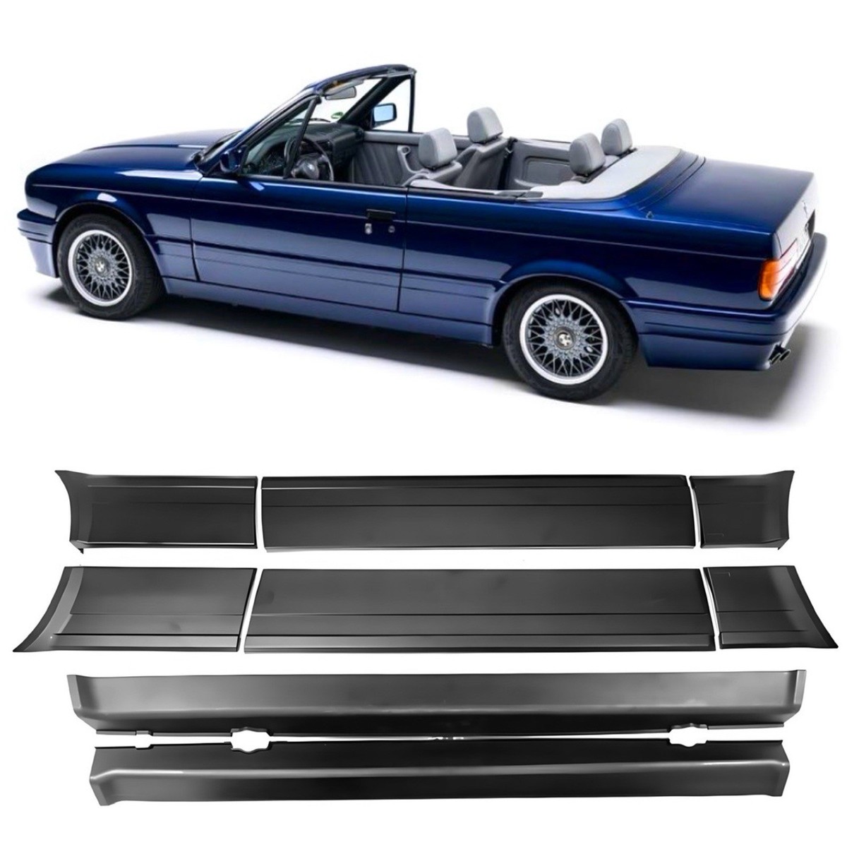 特価！■ 320i (E30)2ドアクーペ■フロントバンパーアンダースカート■美品！ BMW E30 Convertible MTech 2 Side Skirts & Door Panel Pod Set 318i