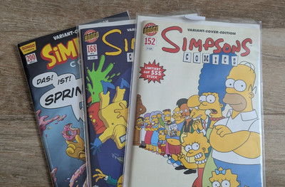 Simpsons Comics - Variant Cover Editionen 152,168 und 200 - limitierte Auflagen!