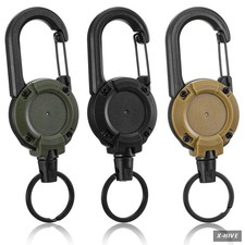 Heavy Duty Retractable Keychain, 3 Pack ID Badge Holder Retractable Lanyard w...