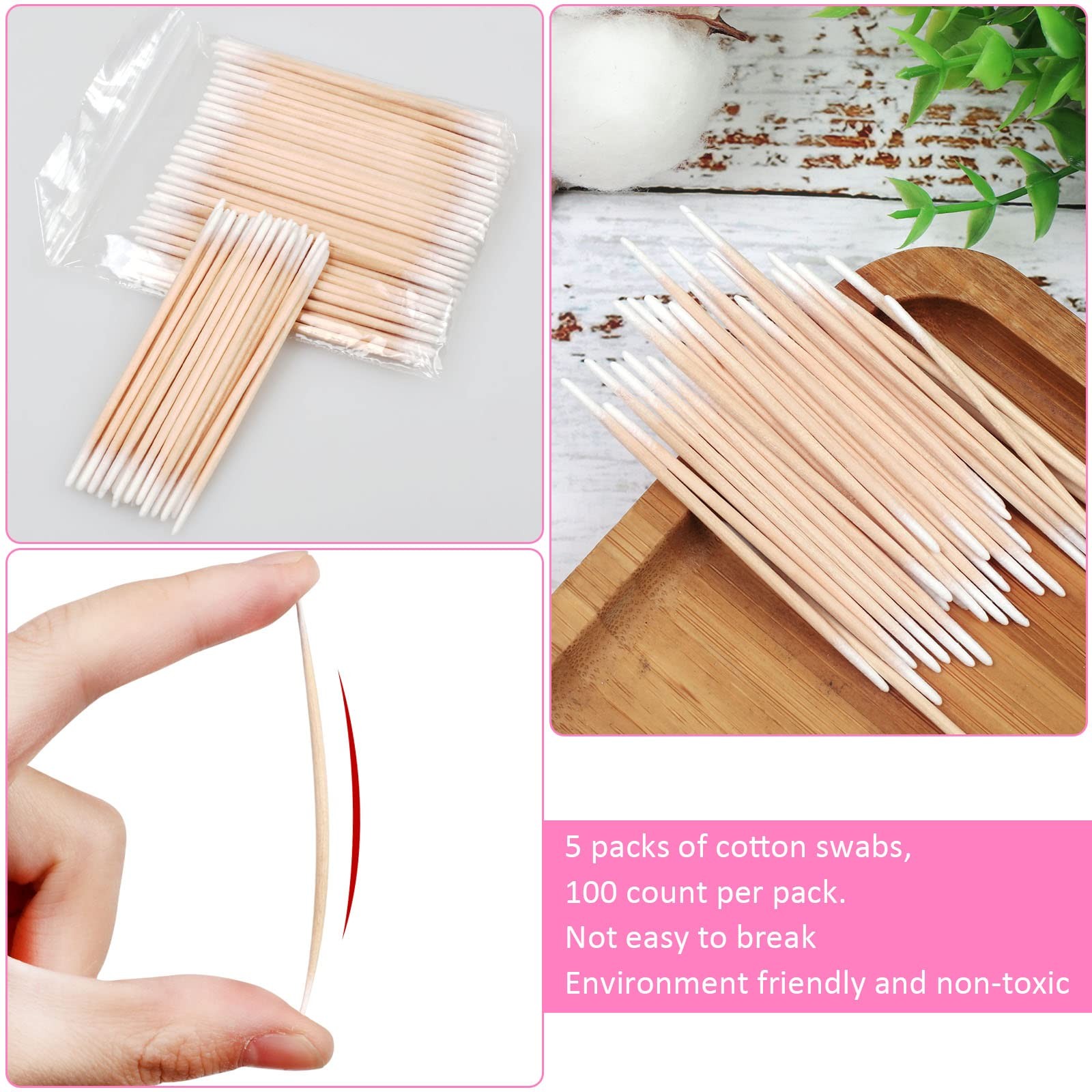 Microblading Cotton Swab 500 PCS Pointed Tip Applicator for Makeup Tattoo