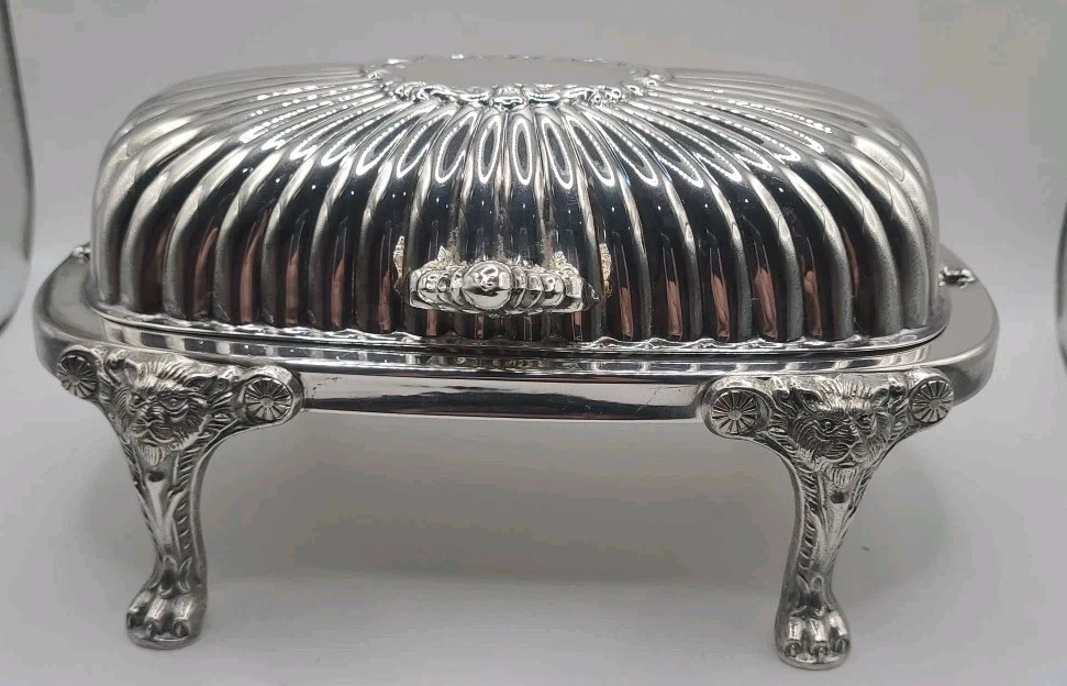 FB Rogers Silver Coin Antique US Silver-Plated Butter Dishes for