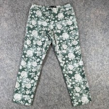 Wildfang The Essential Trouser Size 8 Green Floral Pants Ankle
