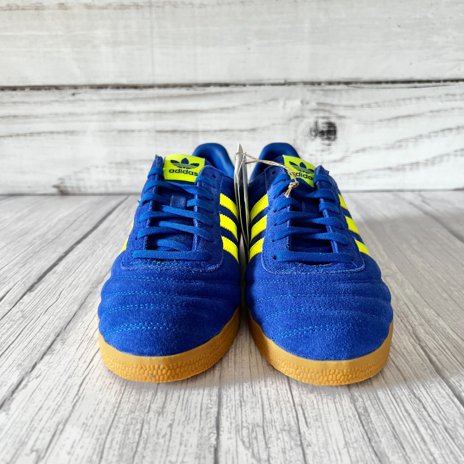 SAOLA Adidas Gazelle Originals Unisex UK Taglia 5 Blu Royal Giallo Solare Nuove con scatola