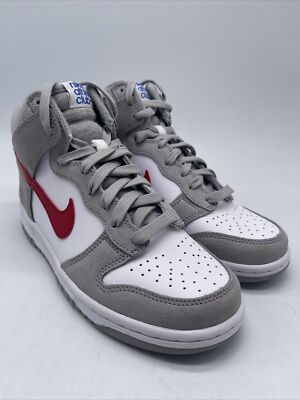 Nike Dunk High SE Athletic Club Light Grey Red DH9750-001 Size 5.5Y/7 Women s