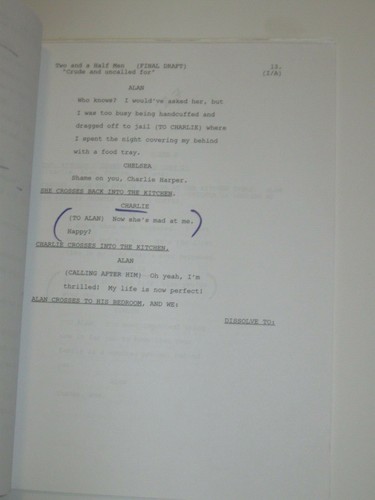 CHARLIE SHEEN HANDSIGNIERTES PERSÖNLICHES ORIGINAL SKRIPT FÜR "TWO AND A HALF MEN" - Bild 4 von 9