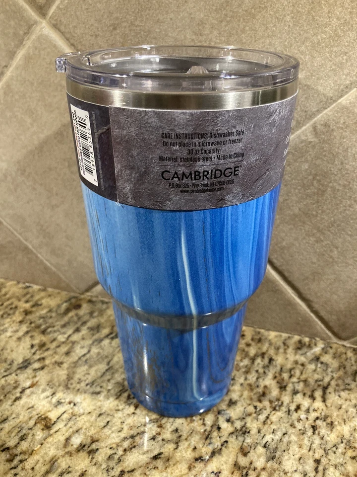 Robert Irvine 30 Oz Azul Geo Vaso Regalos Vacaciones Navidad NUEVO Viaje Foto 2 de 3