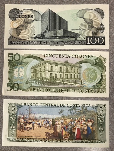 Set Of 3 Uncirculated Costa Rican Banknotes, Costa Rica - Picture 2 of 3