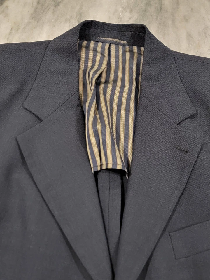 Abrigo deportivo de lana azul índigo oscuro blazer Hugo Boss vintage 44L para hombre Foto 3 de 4