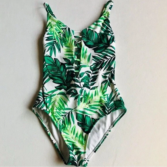 Traje de baño de una pieza estampado de palmeras XS Foto 3 de 4