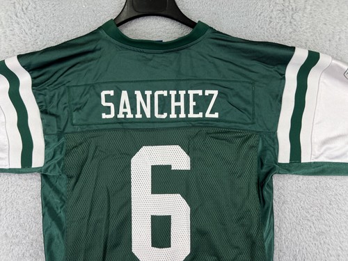 New York Jets Football Jersey Youth Large Green #6 Mark Sanchez Reebok Polyester - Picture 15 of 16