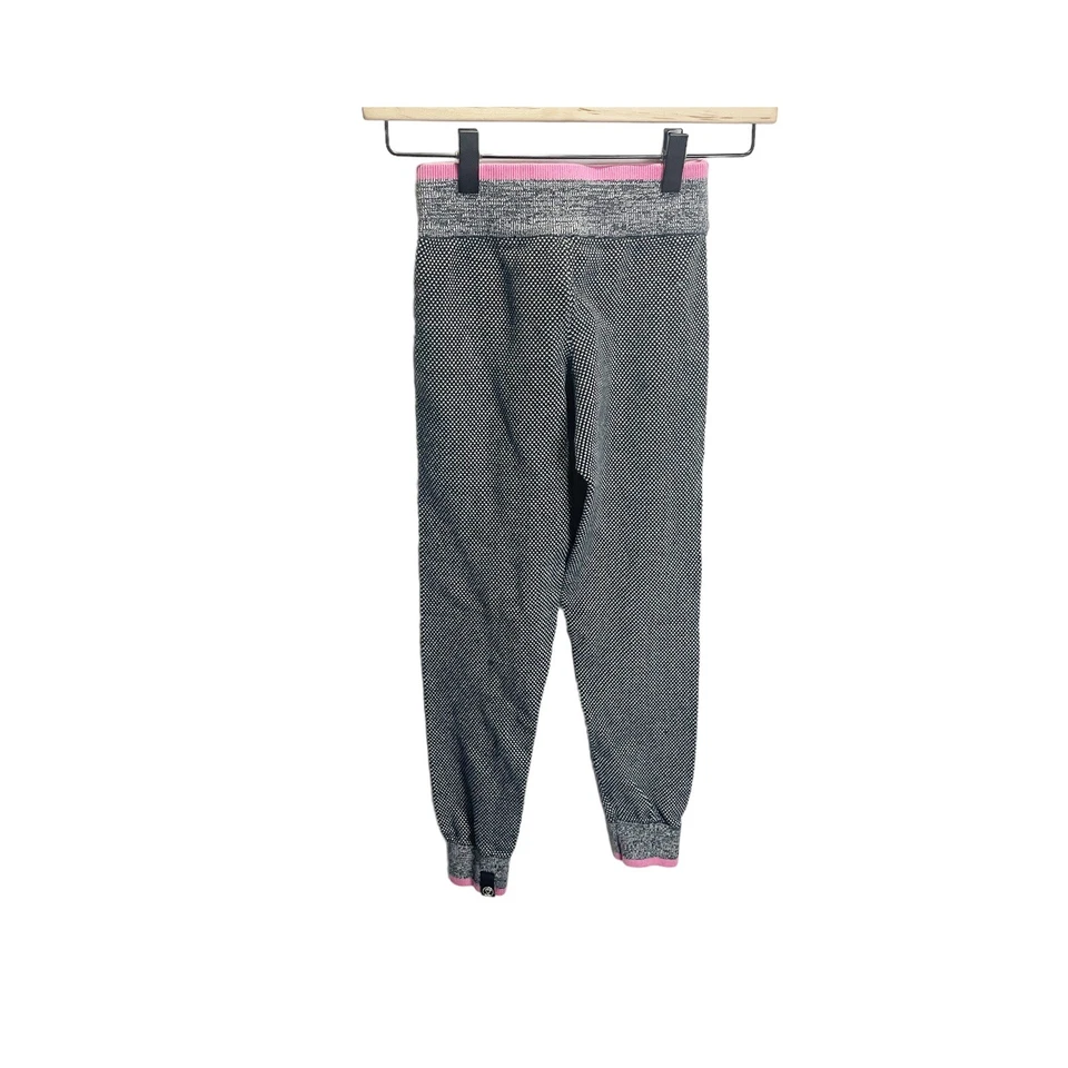 Calça jogging Ivivva by Lululemon feminina malha suor 10 cinza rosa stretch - Imagem 3 de 4