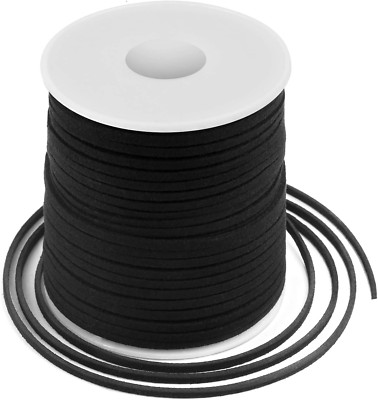 Leather String, Flat Suede Cord Faux Leather Cord Thin Leather Lace for Brace...