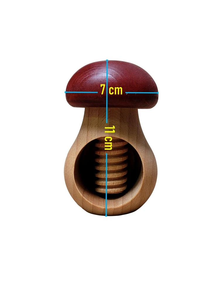 SCHIACCIANOCI IN LEGNO DI FAGGIO NATURALE, MOLTO SOLIDO, FUNGO, VIOLA - Immagine 2 di 4