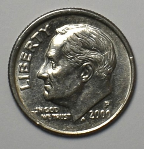 US Dime Error 2000 P Roosevelt Dime Collar Muti Errored Misaligned Collar - Picture 2 of 15