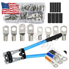Cable Lug Crimper Wire Terminal Crimping Tool 6-50mm² with 140PCS Wire Crimp Lug