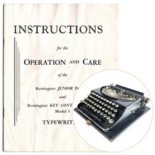 Remington Portable Junior Typewriter Instruction Manual (Early) Repro User Vtg thumbnail