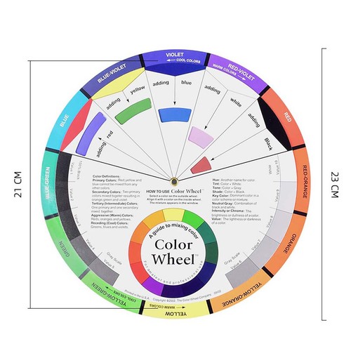 Artists Colour Wheel Mixing Colour Guide 23cm Diameter Artist Colour Wheels Nail - Picture 8 of 11