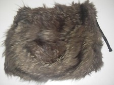 Antique Victorian Edwardian Brown Mink Fur Muff Hand Warmer Ruched Satin Purse