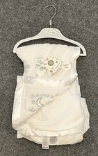 Little Me Baby Blanket Reversible White Moon 30" x 40"