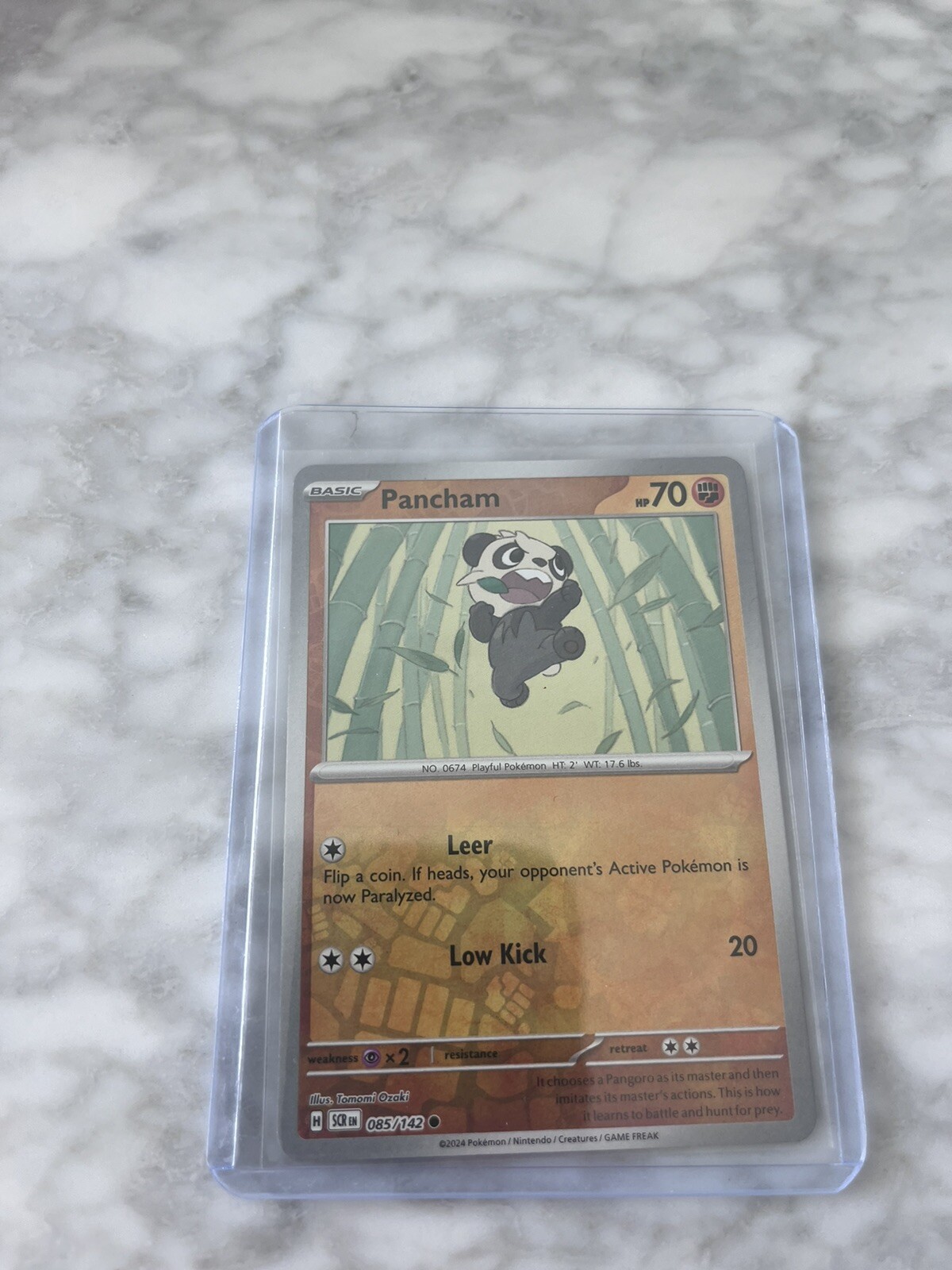 Pancham 085 Sv07: Stellar Crown Reverse Holo Pokemon NM