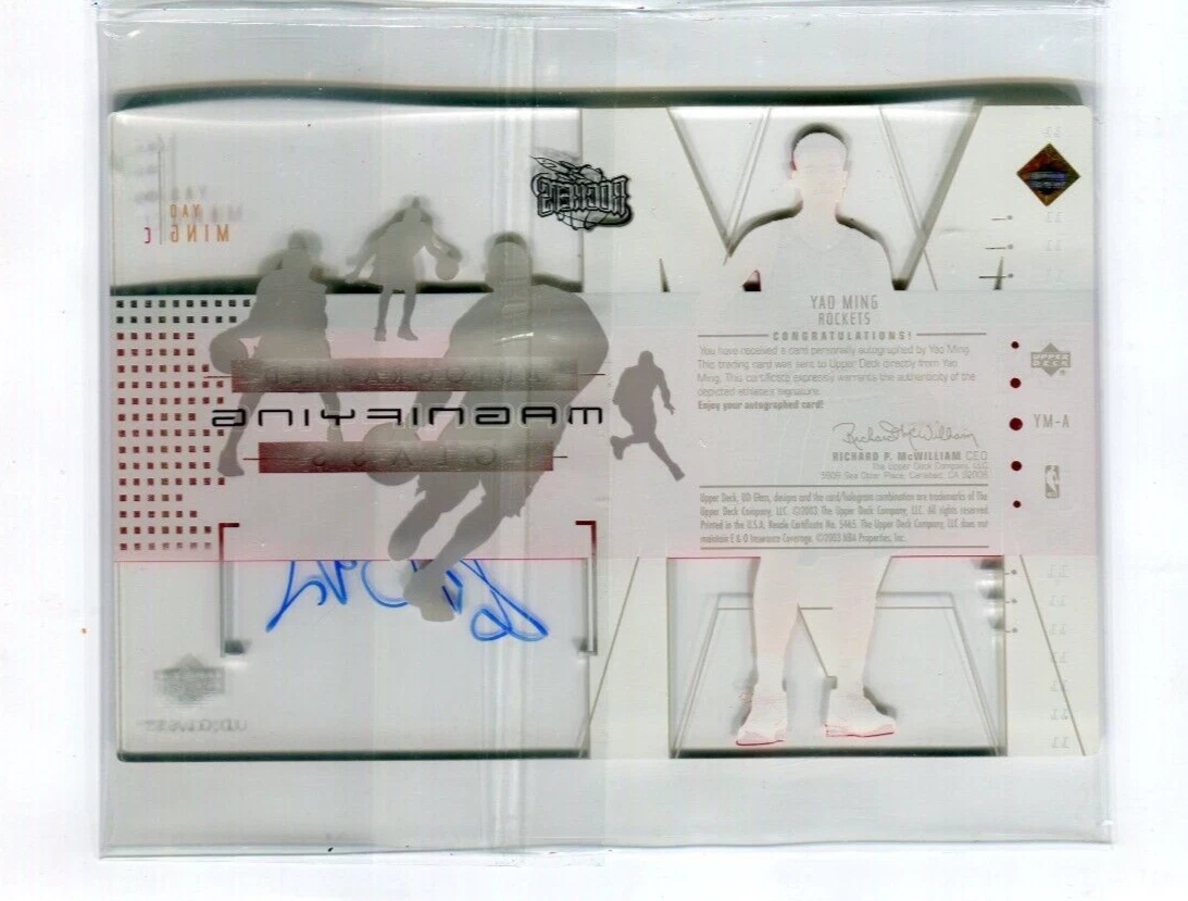 2002-03 UD Glass YAO MING Magnifying Glass Auto Autograph RC Rookie SP  NeverSeen