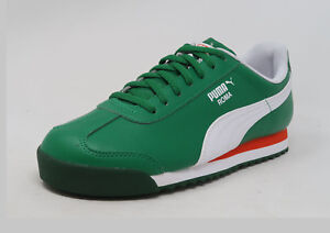 puma roma white and green