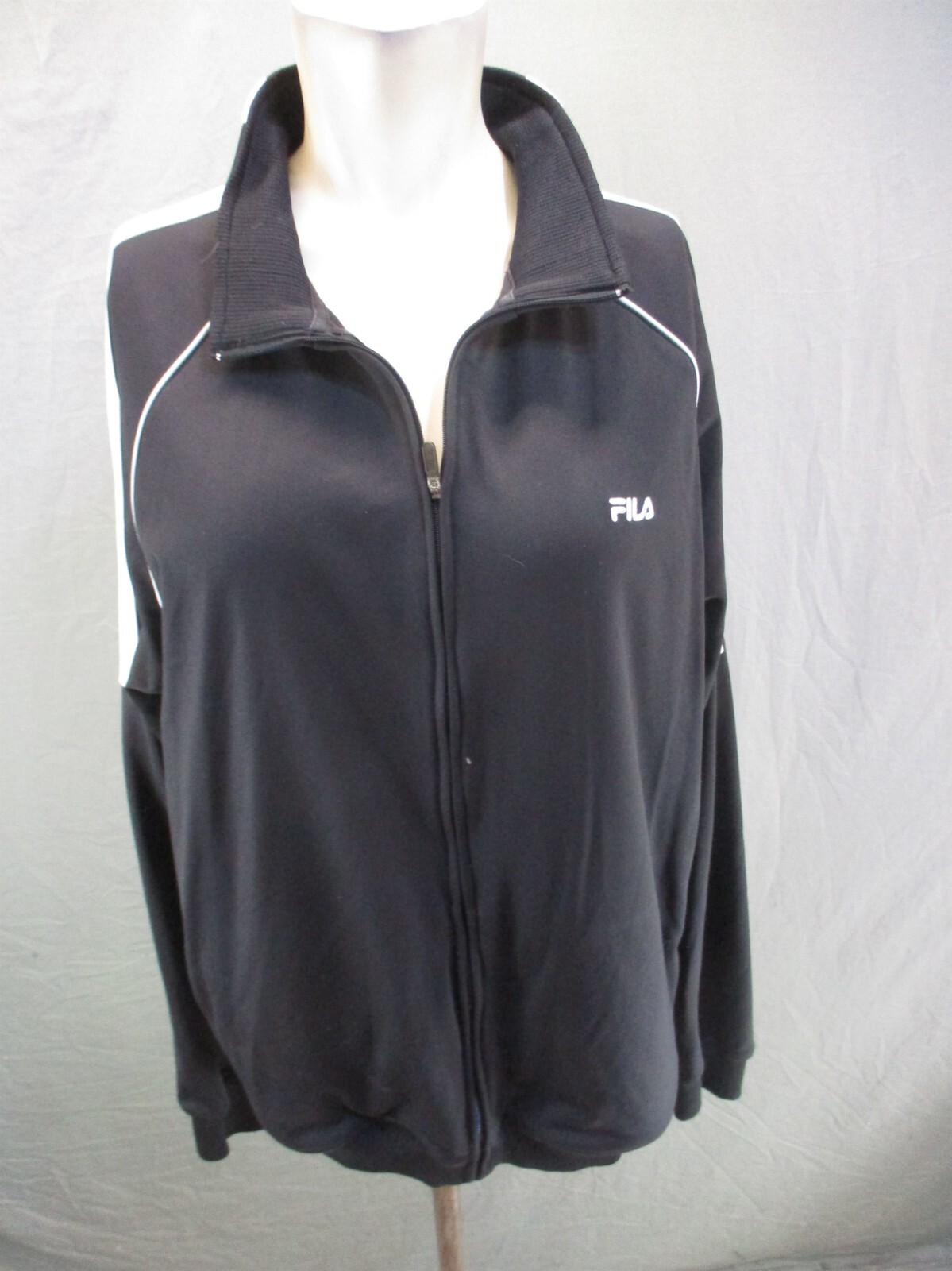 Giacca sportiva FILA taglia L uomo nera full zip supporto colletto elastico polsino 901