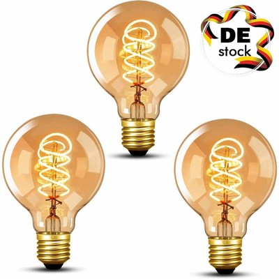 3×E27 Edison Vintage LED Lampe Filament Nostalgie Glühbirne Retro Bulbs Warmweiß