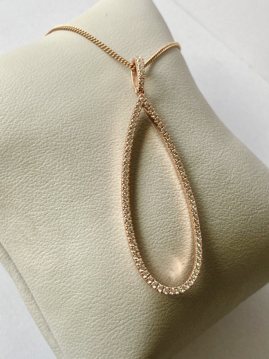 Jon Richard Elegant Sterling Silver Rose Gold Plated Diamanté Drop