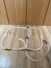 Wooden Train Set with Tracks and Train carriages