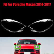 Fit For Porsche Macan 2014-2017 Headlight Headlamp Clear Lens Cover Pair