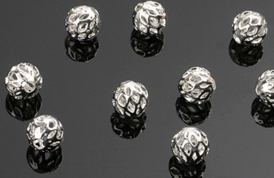 50 Stunning Filigree Cut Out Silver Plated Metal Beads 6MM