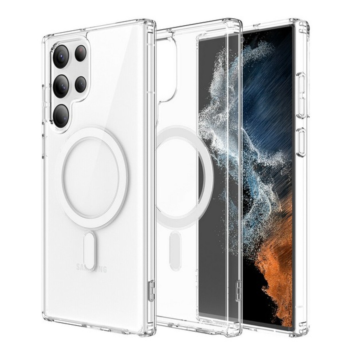 For Samsung Galaxy S23 /Plus /Ultra Magnetic Clear Case Compatible