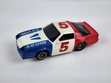 Tyco Chevrolet Camaro 5.0 Liter Red White  Blue Slot Car Working but squeals