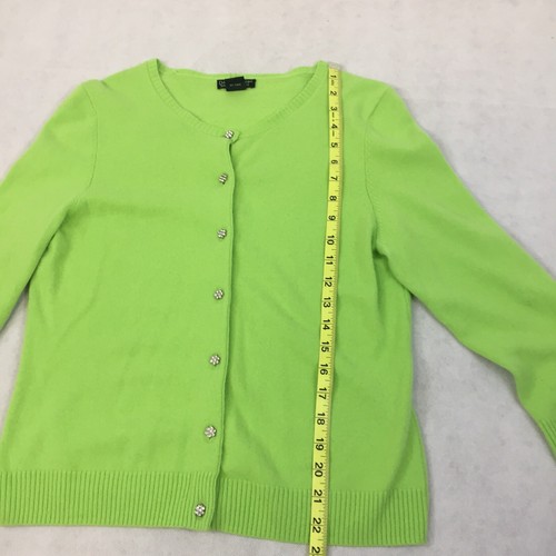 Daniel Bishop 100% Cashmere Sweater Womens Large Button Up Front Bling Buttons - Picture 7 of 12