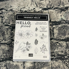 Stampin Up FRIENDLY HELLO 13 Pc Flowers Bird Phrases 158075