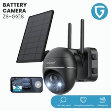 ieGeek Outdoor 360° Solar Security Camera Wireless 2K Battery WiFi PTZ CCTV Cam