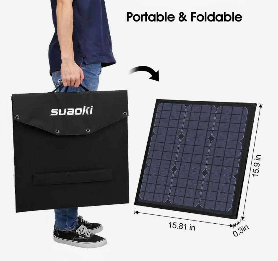 suaoki SCB-120 120w ソーラーパネル SUAOKI SCB-120 Portable Foldable 120W Solar 3 Panel Power