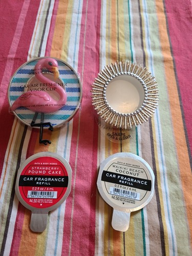 NWT Bath & Body Works "Flamingo/Sun" Scentportables & 2 Fragrance Disks