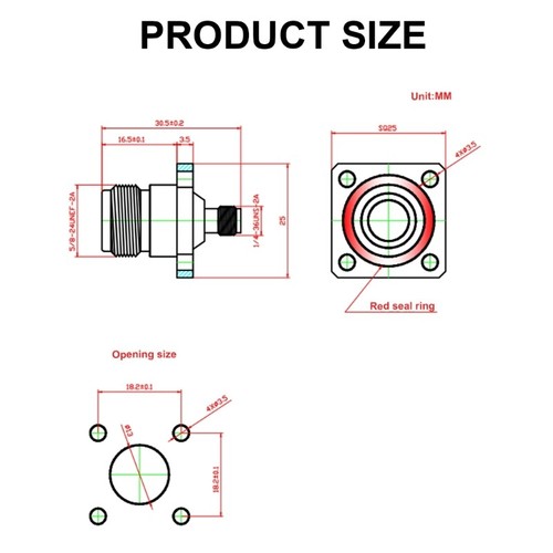 N Connector N/SMA N-Type Female To SMA Female Header Flanged Fixing Plate - Zdjęcie 8 z 8