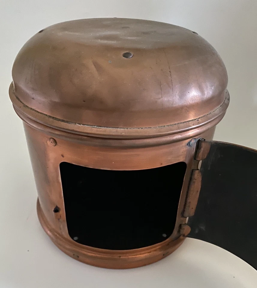 De colección WM Welch MFG Co. Chicago IL Modelo 2 Barco Brújula Estuche de Cobre EE. UU. Marítimo Foto 3 de 4