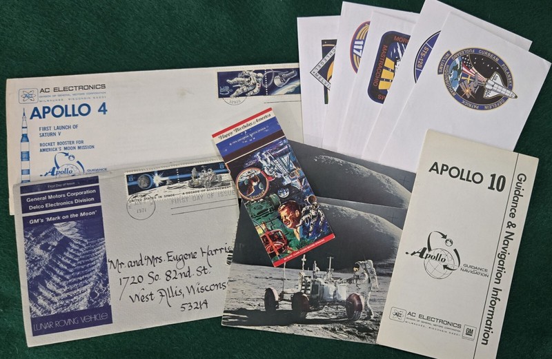 11 NASA Vintage Paper Items Stamps Envelopes Information Pamphlets Matchbook