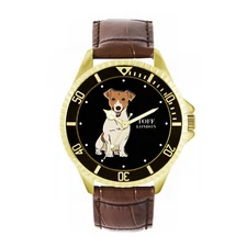 Toff London TLWL-7901 Mens Beige Jack Russell Terrier Dog Watch