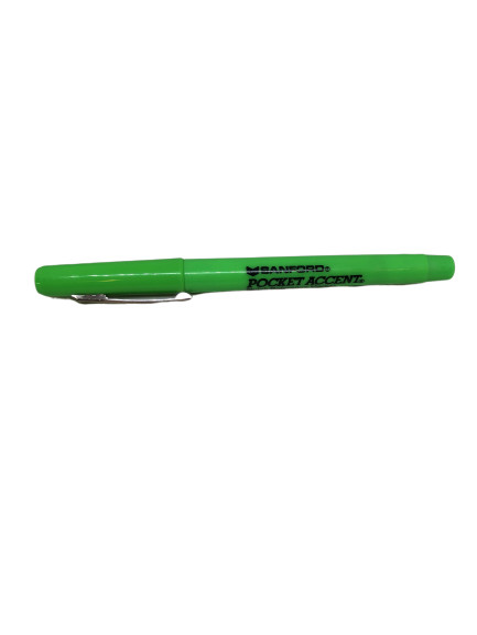 Vintage Sanford Pocket Accent Highlighter Pen, Chisel Tip, Choose Color