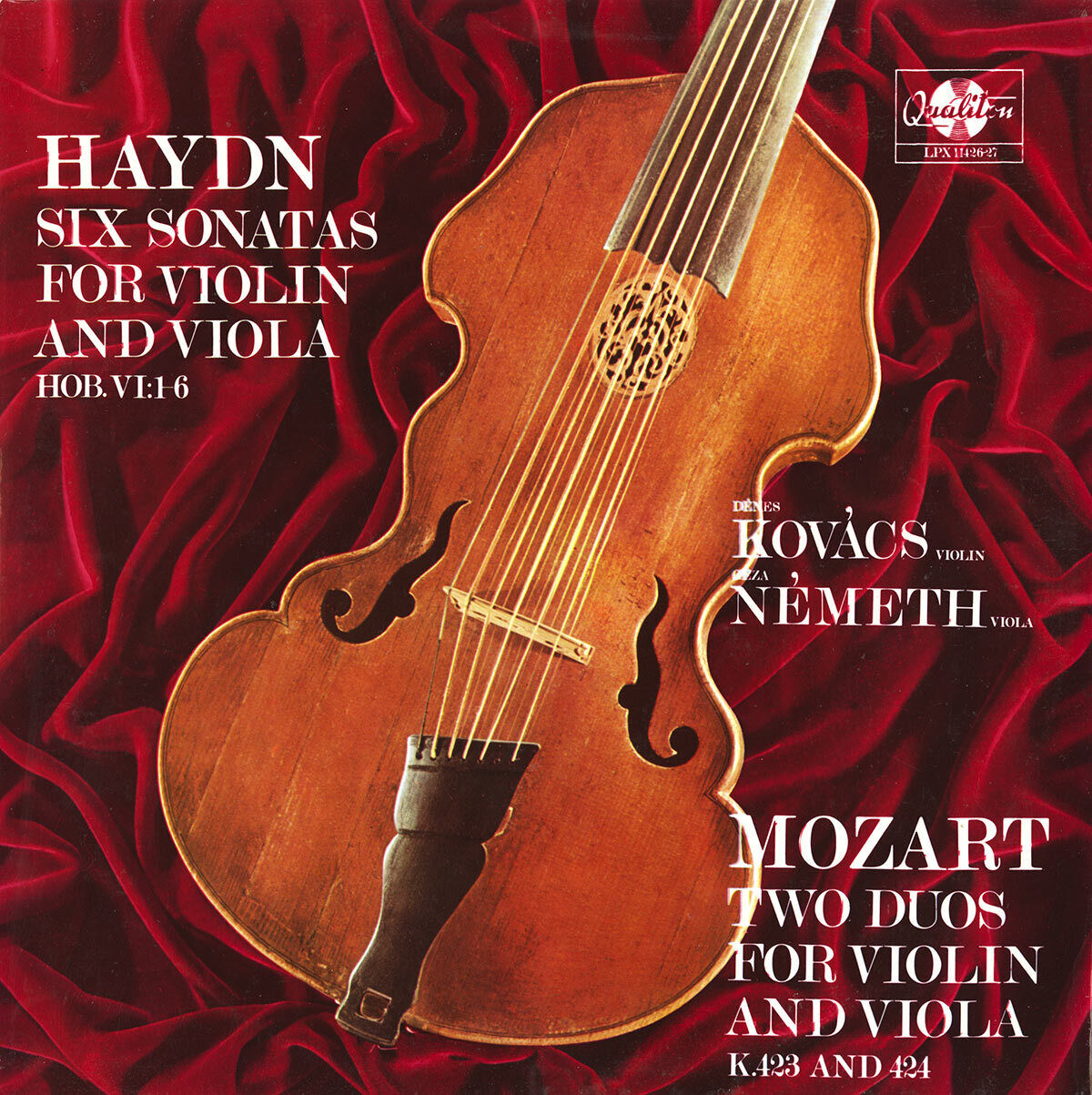 2LP HAYDN Sonatas violin & viola MOZART Duos KOVACS NEMETH Hungaroton SLPX-11426