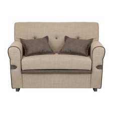Divano Mini 2 Posti In Tessuto Con Cuscini Imbottiti, Con Braccioli