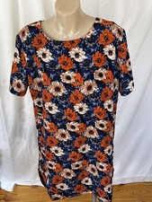 Boohoo Size 16 Floral Short Sleeve Knee Length Dress Polyester