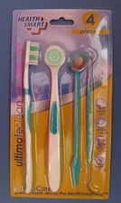 Health Smart 4 piece Dental Care Kit  Toothbrush, pick, mirror, tongue brush NEW
