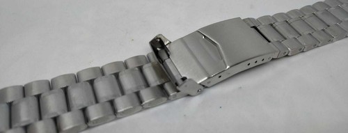 CINTURINO ACCIAIO INOX 100% TIPO SPEEDMASTER CON PERNI ALTA QUALITA' DA 18 A 24 - Photo 3 sur 27